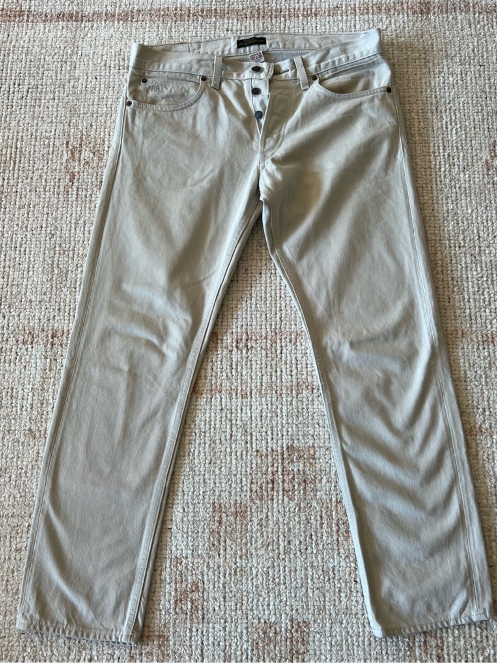 Ralph Lauren Double RL Slim Men’s Jeans in Light Beige/Stone 32x30 - Picture 4 of 7